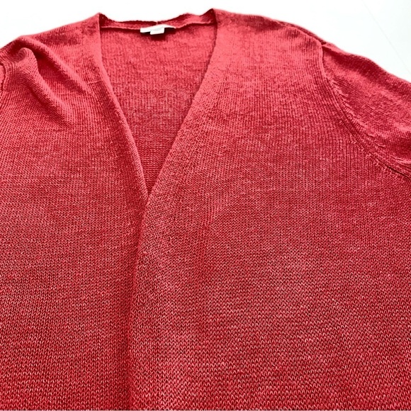 J. Jill Linen-blend Open Knit Cardigan Sweater Duster Large Longline Lagenlook - Picture 5 of 14